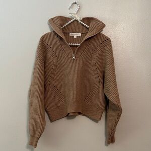 Cozy Tan Cowl Neck Sweater